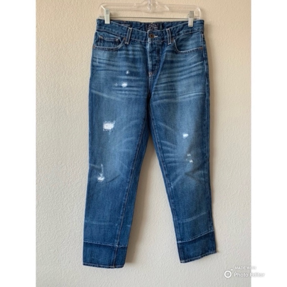 Lucky Brand Sienna Slim Boyfriend Jeans Size 0 Button Fly Cropped Length
